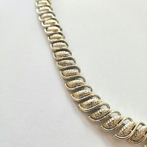 Gilded Glamour: Vintage Coro S-Link Necklace & Leaf Earrings Set